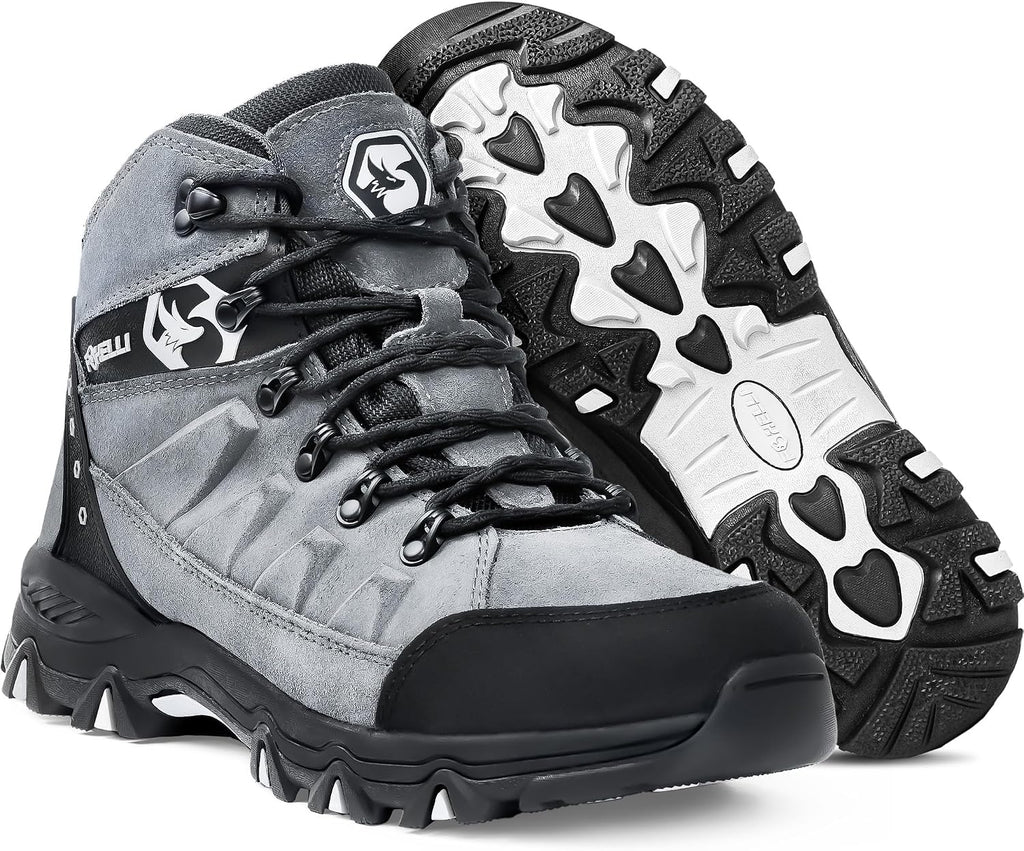Foxelli Men’s Hiking Boots – Waterproof Breathable & Lightweight Suede Leather Hiking Boots for Men