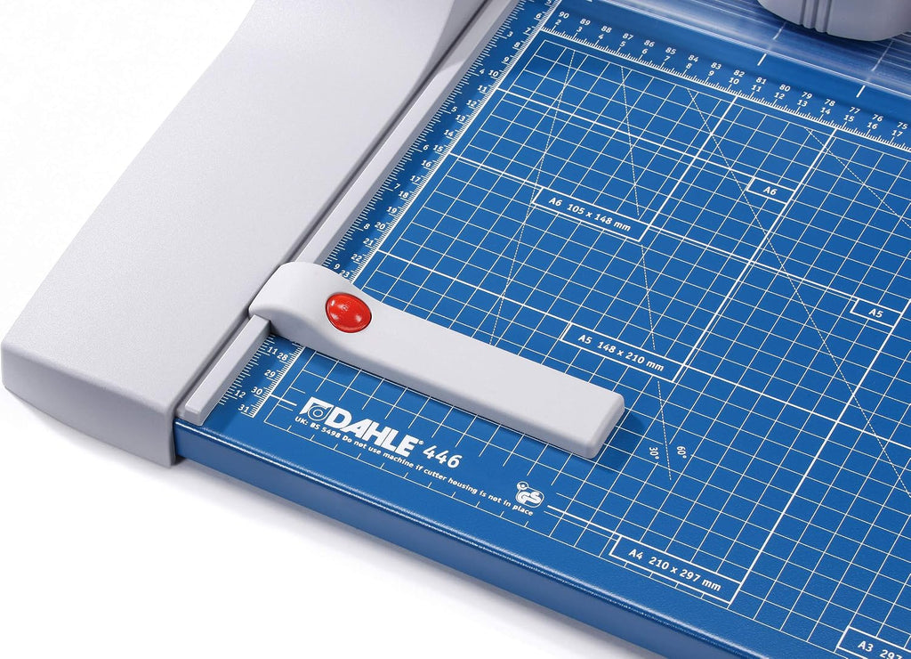 Dahle 446 Premium Rotary Trimmer, 36" Cut Length, 25 Sheet Capacity, Self-Sharpening, Automatic Clamp, German Engineered Paper Cutter