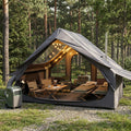 Inflatable Camping Tent with Electric Air Pump - 420D Heavy Duty Oxford - 5 Min Auto-Inflation - Panoramic Stargazing Skylight - 4 Season Luxury Glamping Cabin, 4-10 Person Multiple Sizes