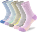 cuangya Women Crew Socks Athletic Cushioned Running Hiking 3-5 Pairs