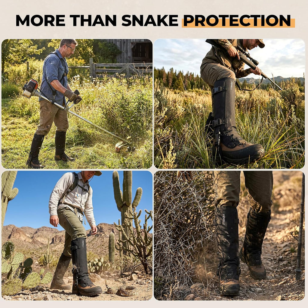 Foxelli Snake Gaiters for Men & Women, Durable Snake Protection Leg Guards