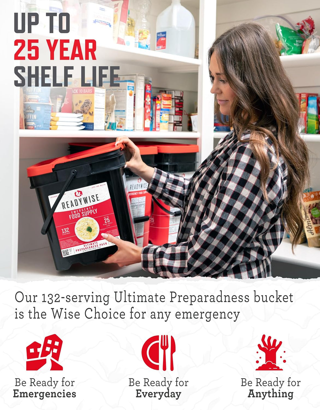 READYWISE Emergency Food Supply Survival Bucket, 132 Servings