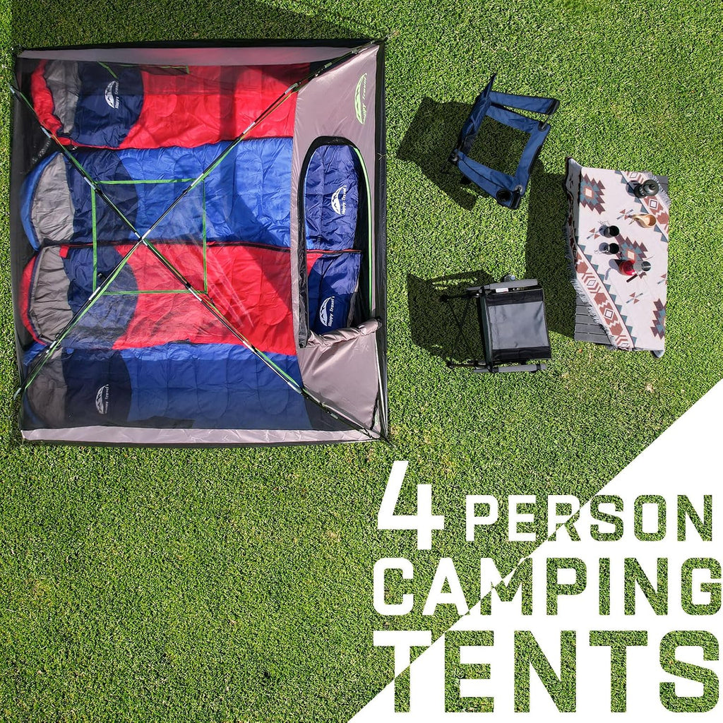 Happy Travel Camping Tent, 4/6 Person Dome Tents for Camping with Rainfly