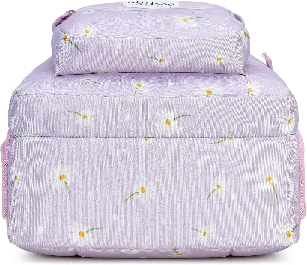 abshoo Classical Basic Daisy Womens School Backpack For College Teen Girls Water Resistant Bookbag (Daisy Purple)