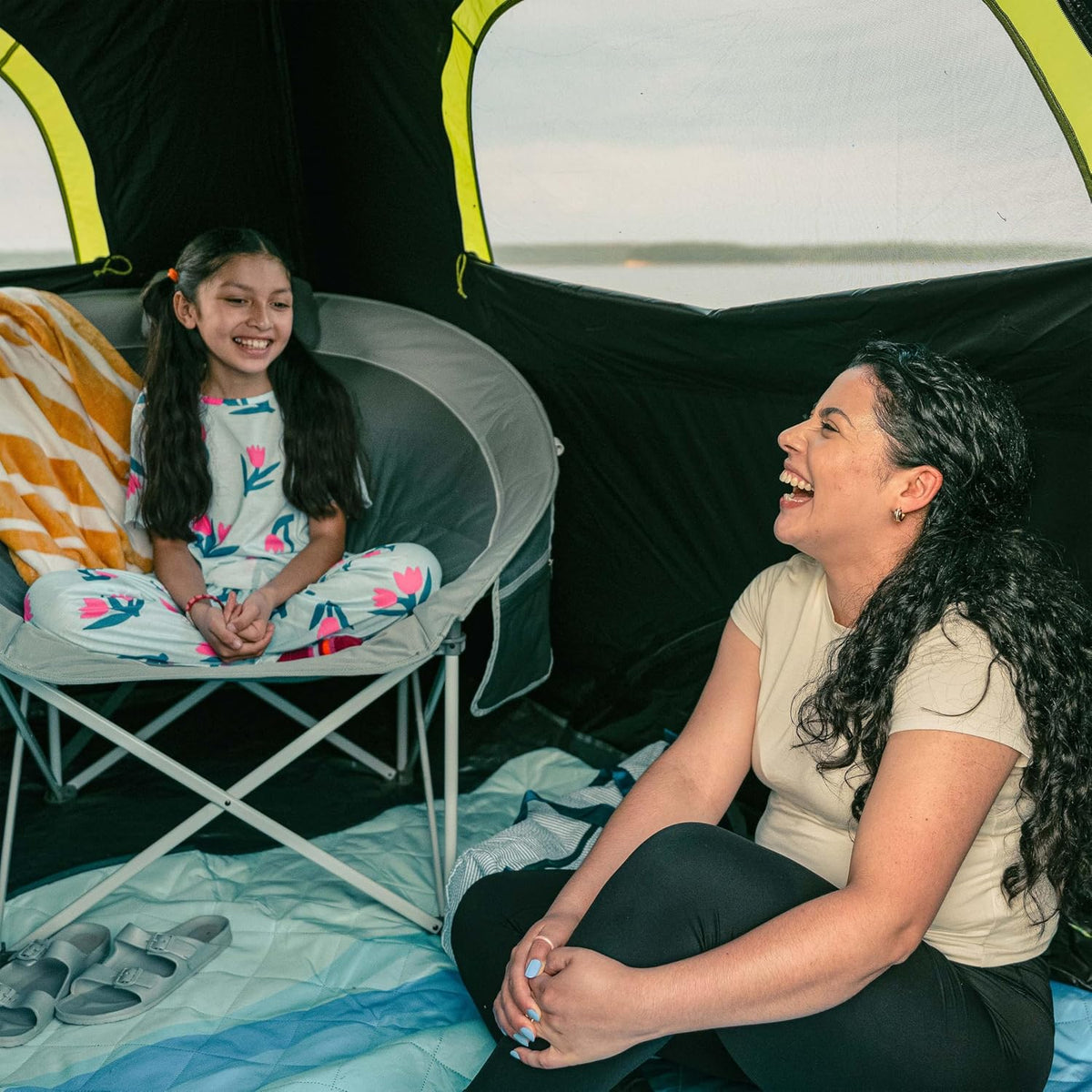 CORE Blackout Instant Cabin Tent | Large Family Pop Up Dark Room Tent with Easy Camp Setup | Included Storage Pockets for Outdoor Camping Accessories