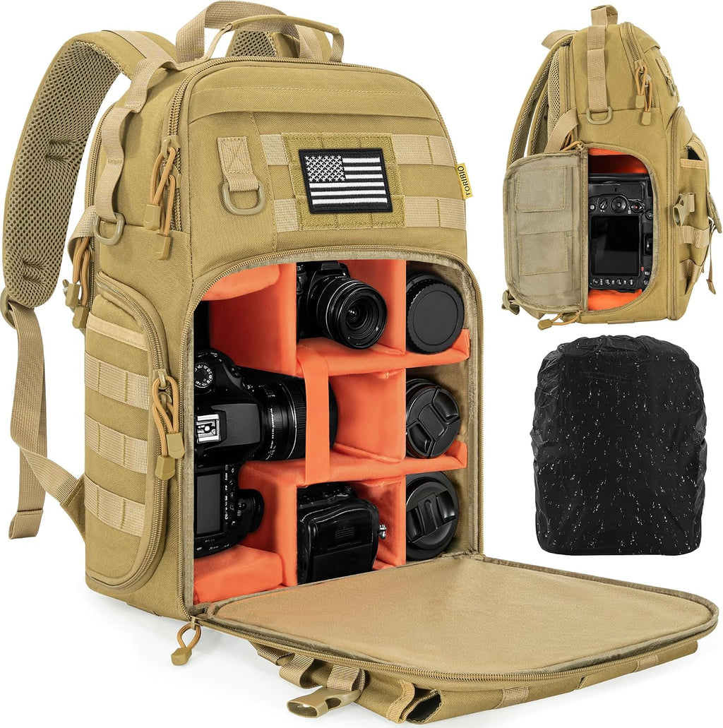 TORIBIO Camera Tactical Backpack Bag for DSLR/SLR/Mirrorless Photography