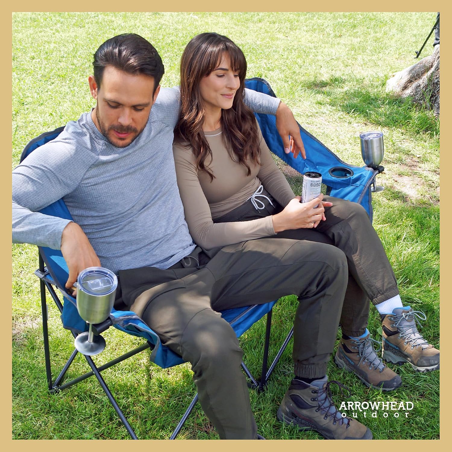 ARROWHEAD OUTDOOR Portable Folding Double Duo Camping Chair Loveseat