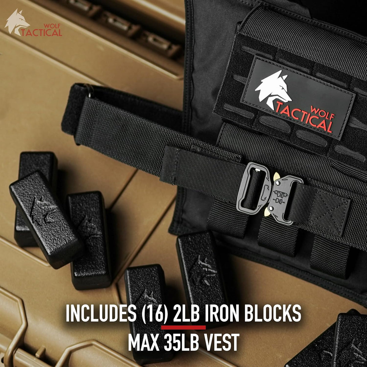 WOLF TACTICAL Weighted Training Vest - Weighted Vest Men Strength Training Weight Vests Workout Vest Weight Vest for Men