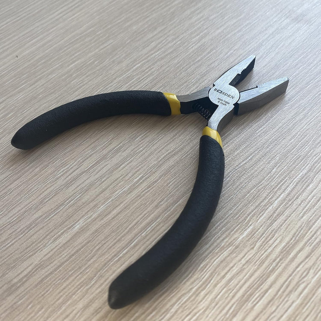 BOOSDEN Mini Linesman Pliers with Wire Cutter 5 Inch 5 Pack