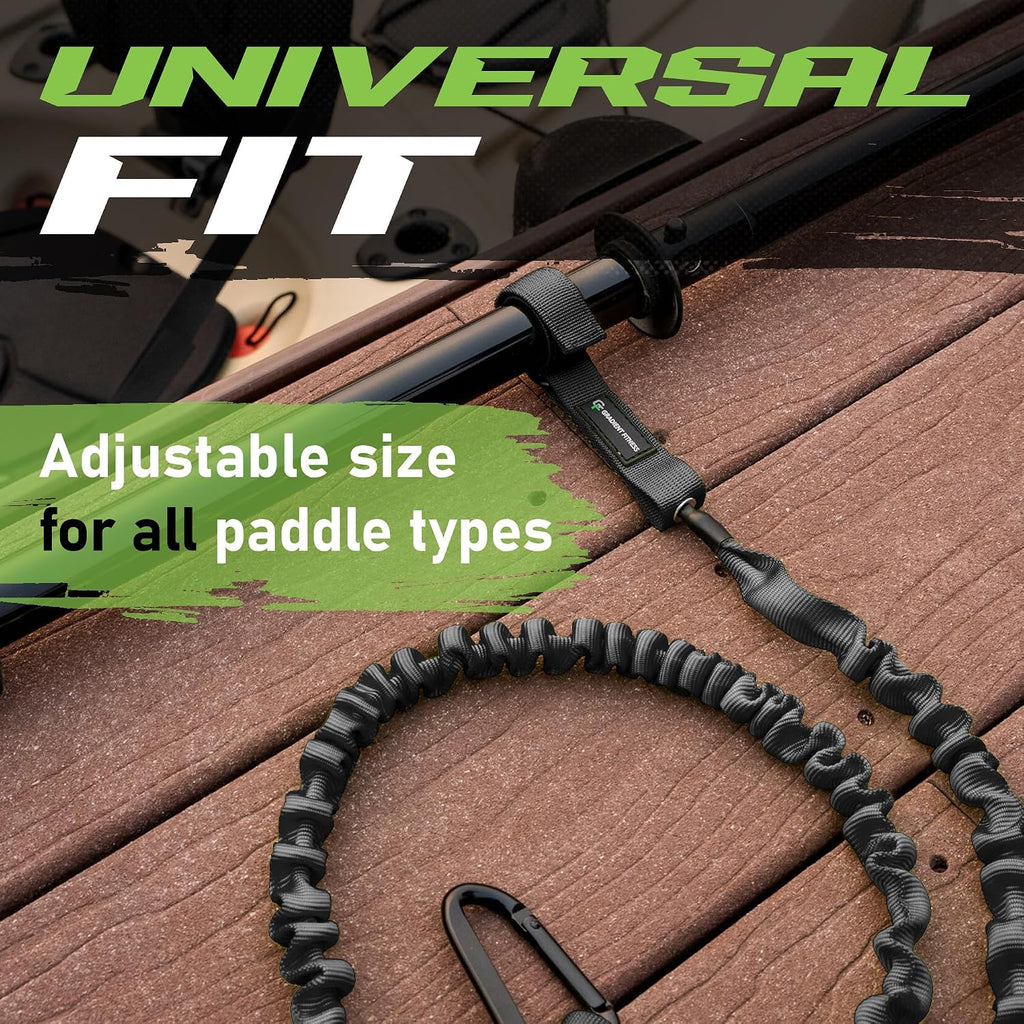 Gradient Fitness – Kayak Paddle Leash, Stretchable Bungee Cord w/Carabiner Clip