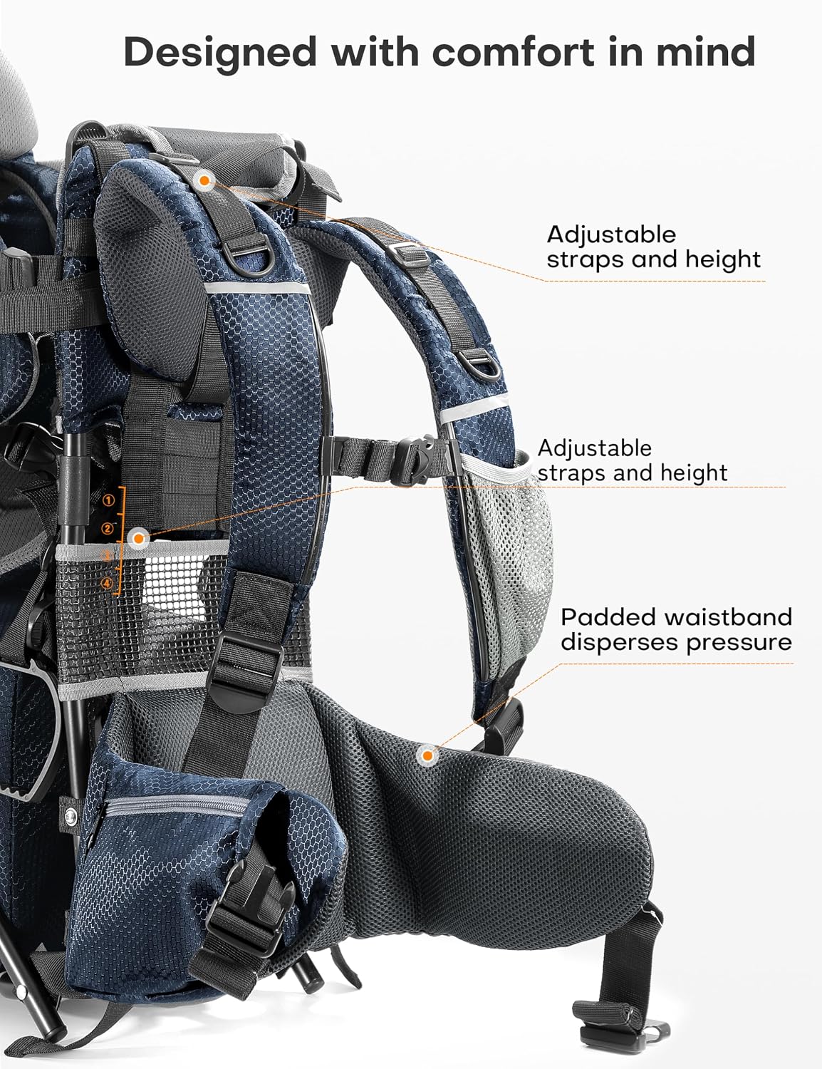 besrey Toddler Hiking Backpack Carrier-Adjustable Padded Shoulder Straps