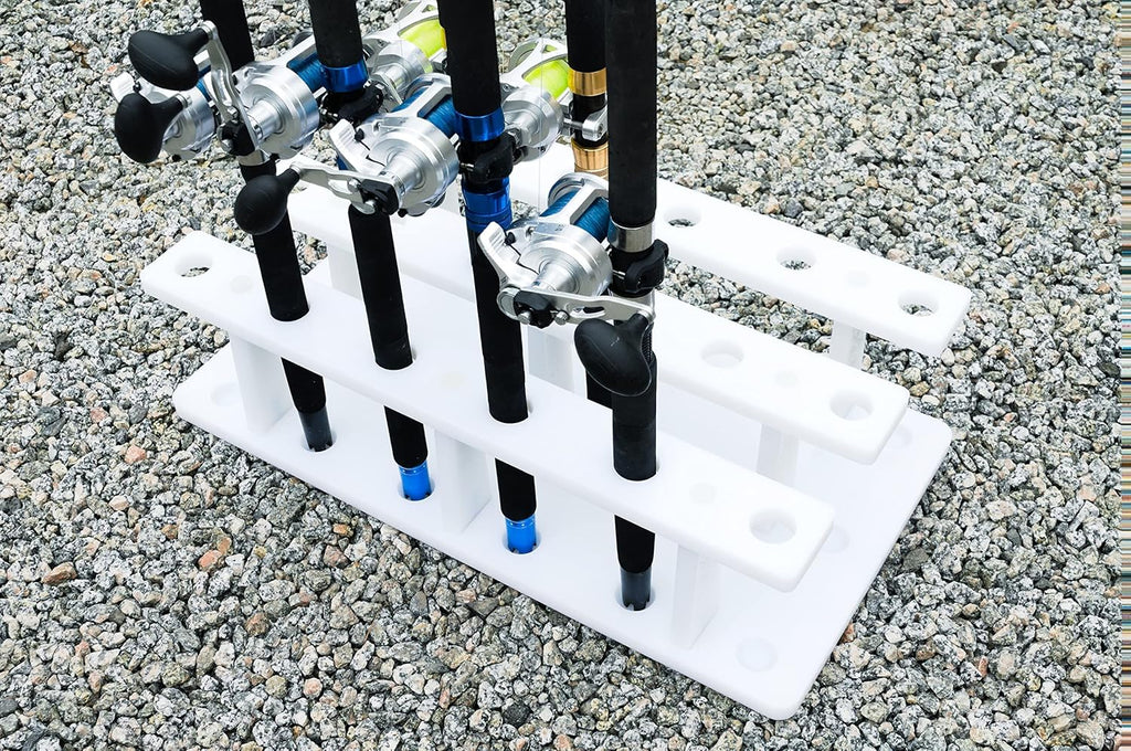 18 Pole Fishing Rod Holder Rack for Garage Heavy Duty Outdoor Boat Dock Storage