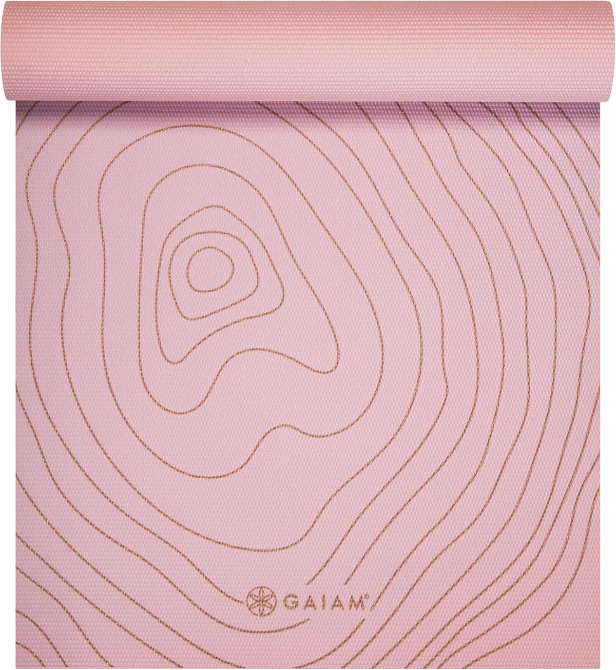 Gaiam Premium Yoga Mat, 6mm Thick Print Mat