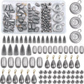 Fishing Weight Sinkers Kit, 81pcs Assorted Drop Bass Sinkers Split Shot Sinkers Coin Weights Saltwater Casting Fishing Sinkers Set with Tackle Box