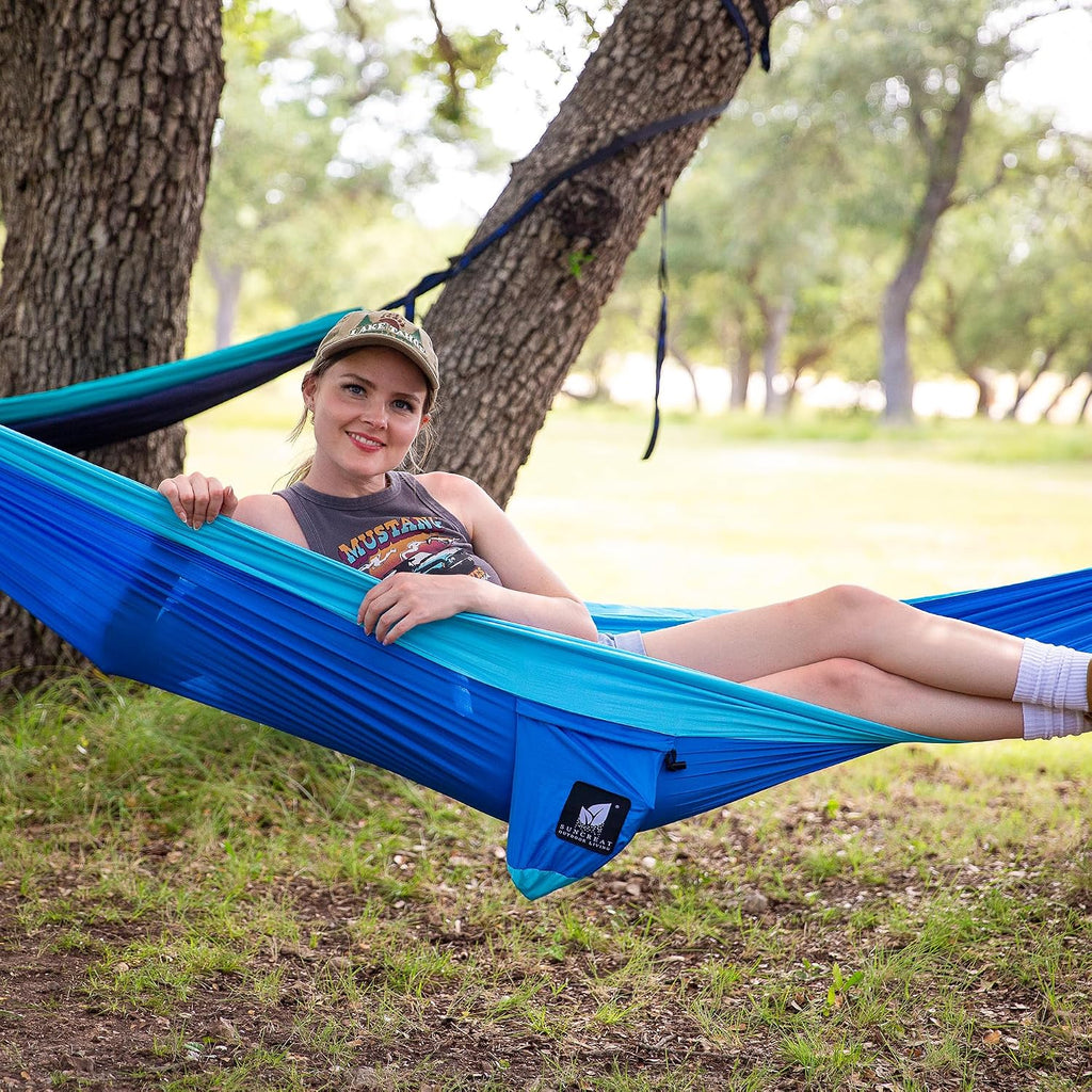 SUNCREAT Hammocks Camping Hammock, Travel Hammock Lightweight Portable, Blue