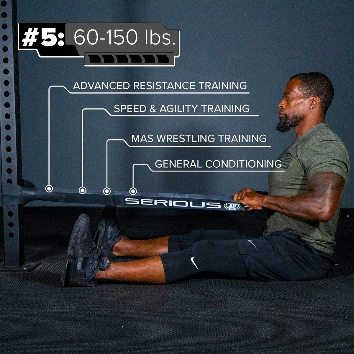 Serious Steel 41" Assisted Pull-up Band, Heavy Duty Resistance Band Sets, Stretching, Powerlifting, Resistance Training and Pull Up Assistance Bands