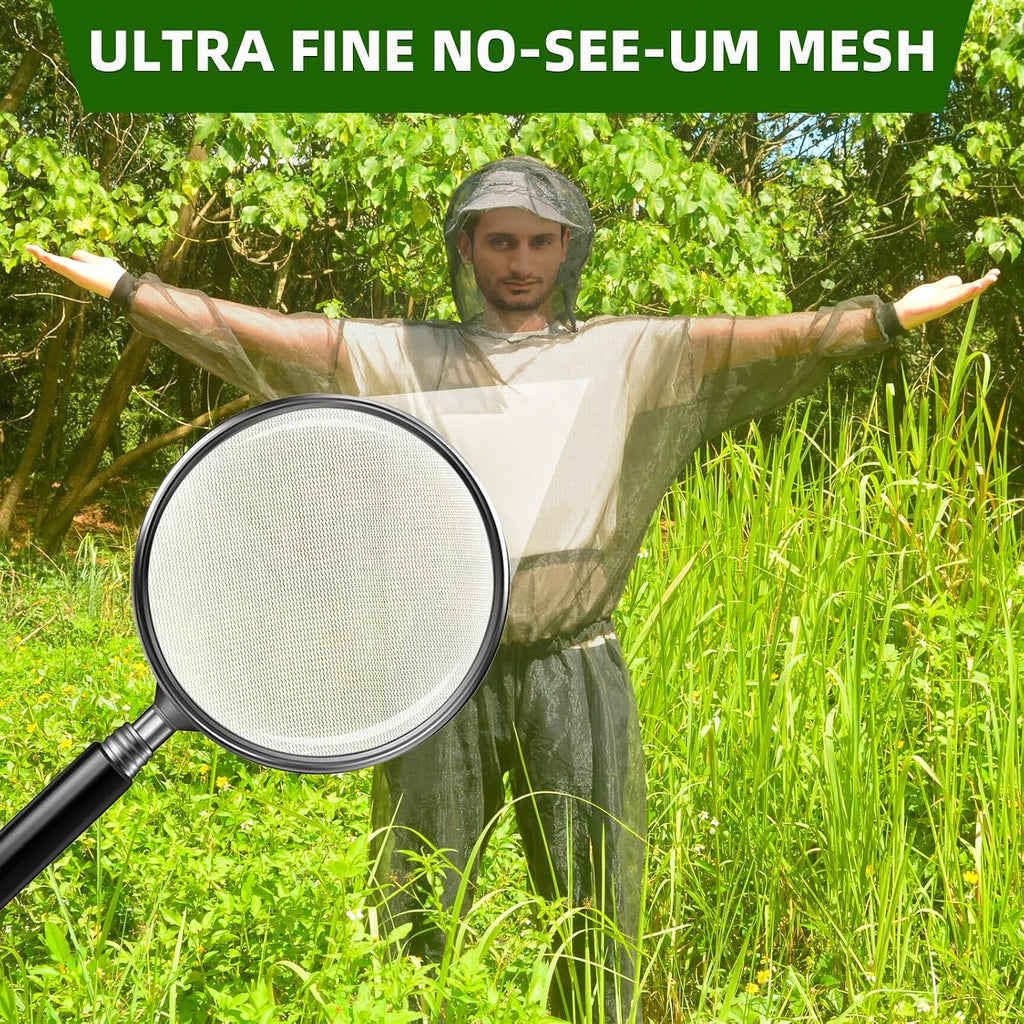 Mosquito Suit XL, Bug Net Pants & Jacket with Hood, Full Body Protection