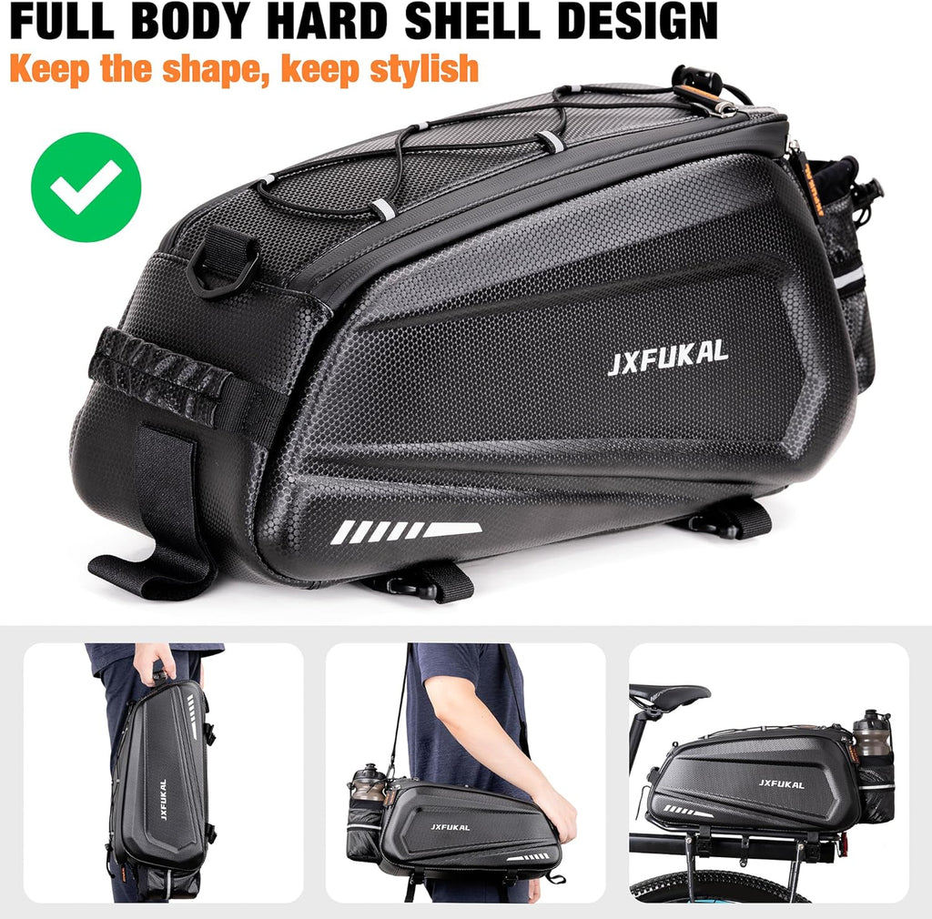 JXFUKAL Bike Bags for Bicycle Rear Rack - 9.5L/17L/40L Hard Shell Ebike Bag