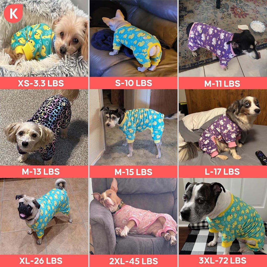 KYEESE Velvet Dog Pajamas for Small Dogs Soft Onesie Shirt, Yellow Duck