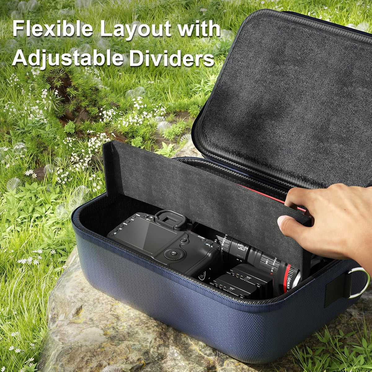 ProCase Hard Shell Camera Case for Canon Rebel T7 -Navy