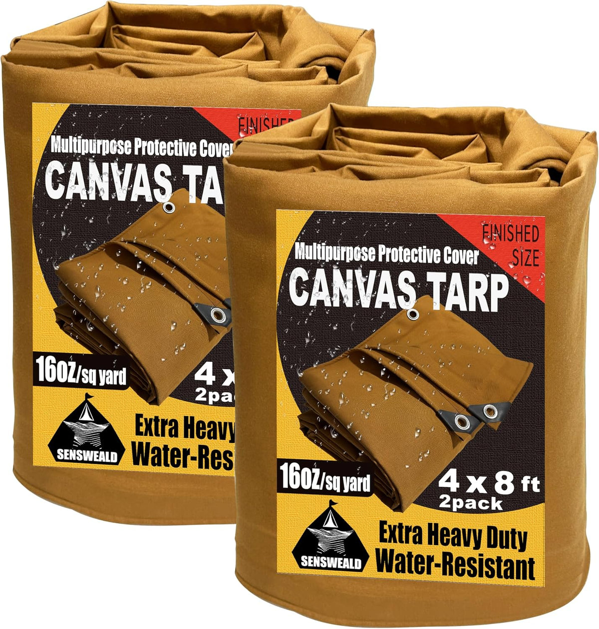 5x6 Feet 16oz Small Heavy Duty Canvas Tarp Water-Resistant