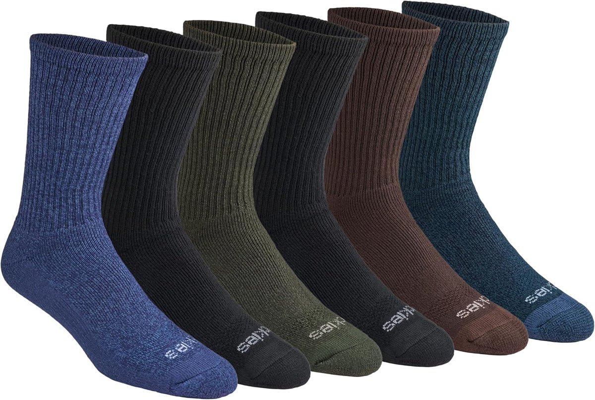 Dickies Men's Dri-Tech Essential Moisture Control Crew Socks, Available in M-XXL (6, 12 Pairs)