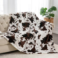BEDELITE Fleece Blanket Soft Plush Throw for Couch Brown Cow 50"x60"