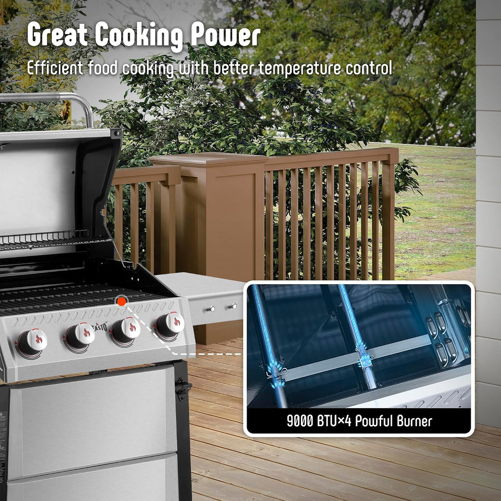 Feasto 4+1 Burner Gas BBQ Grill, 48,000 BTU, 559 Sq. In.