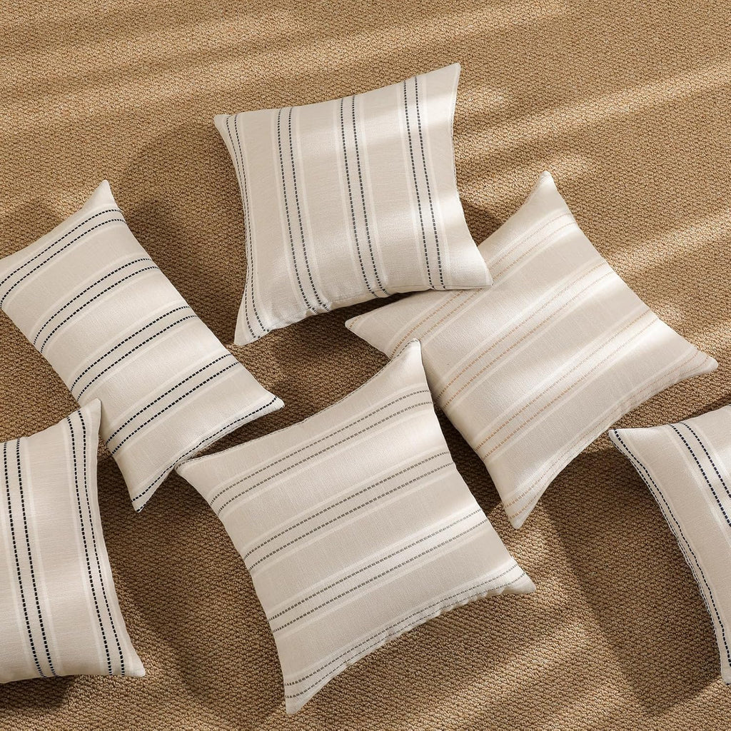 Hckot Decorative Throw Pillow Covers 20x20 Set of 2 Striped Pillow Covers