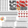 Fishing Bobbers Hooks and Weights Tackle Kit, 175pcs Beginners Equipment Include Fishing Hooks, Bobbers, Sinker Weights, Beads, Organized Tackle Box for Bass Trout Catfish Panfish