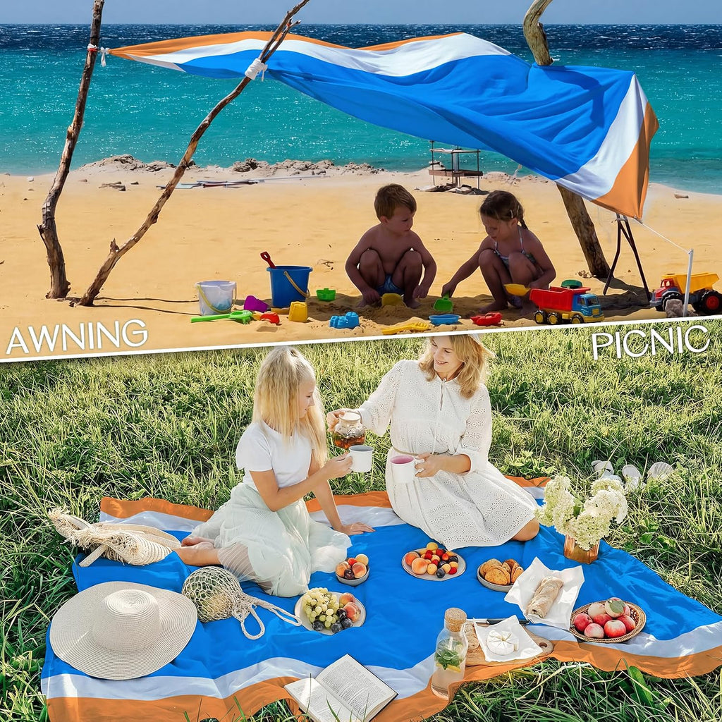 Beach Blanket Waterproof Sandproof Large 78''X81''/10'X9' Beach Towel Mat