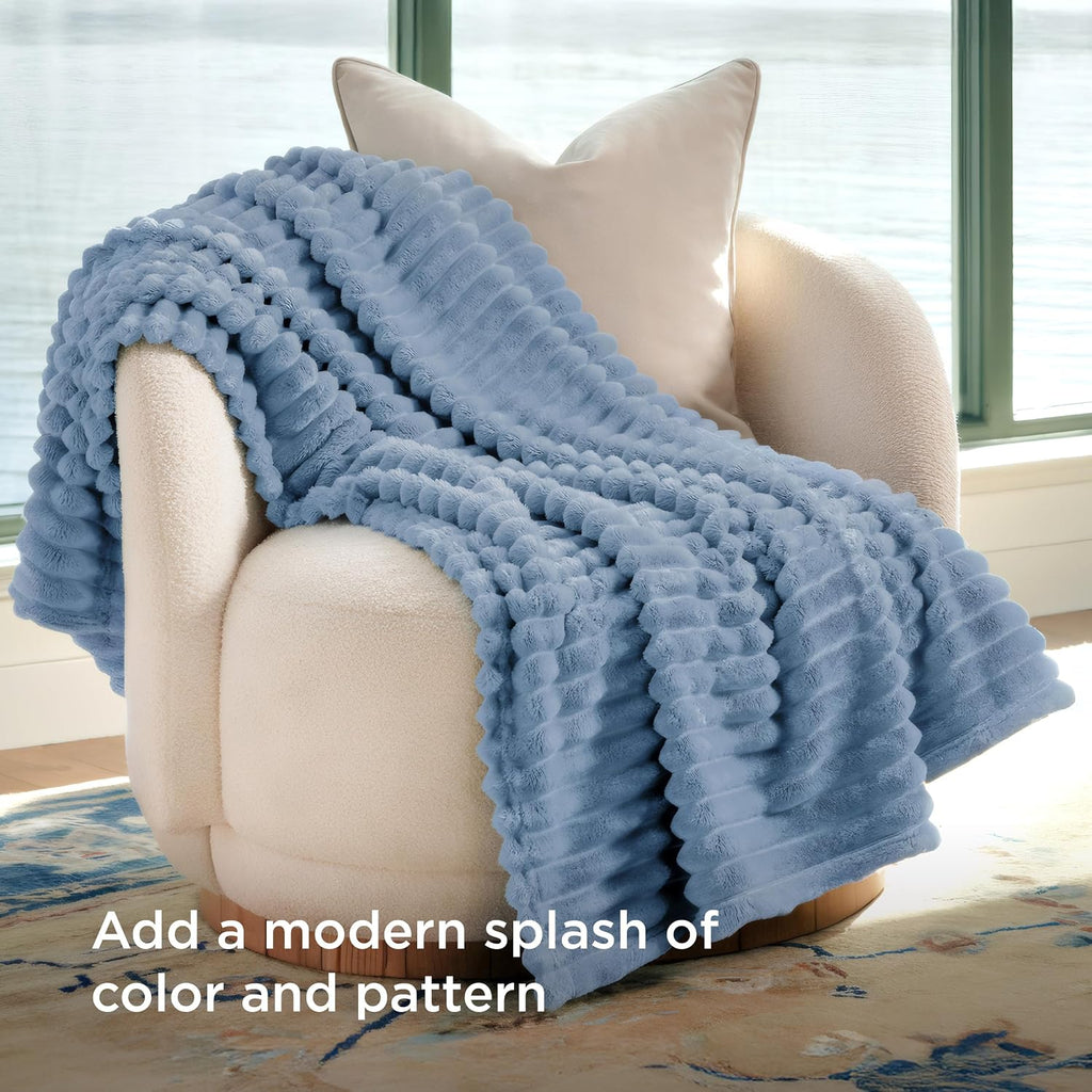 Bedsure Soft Blue Throw Blanket for Couch Decor Gifts 50"x60"