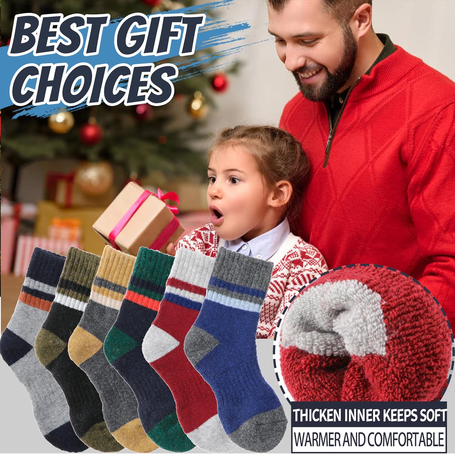 EBMORE Kids Merino Wool Hiking Thermal Winter Socks