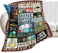 Camping Blanket Soft Warm Plush Throw Blanket Happy Camper RV Gifts for Camper Lover Cozy Lightweight Flannel Fleece Bedding Stuff Decor Blanket for Girls Kids Adults Women 40"x50"