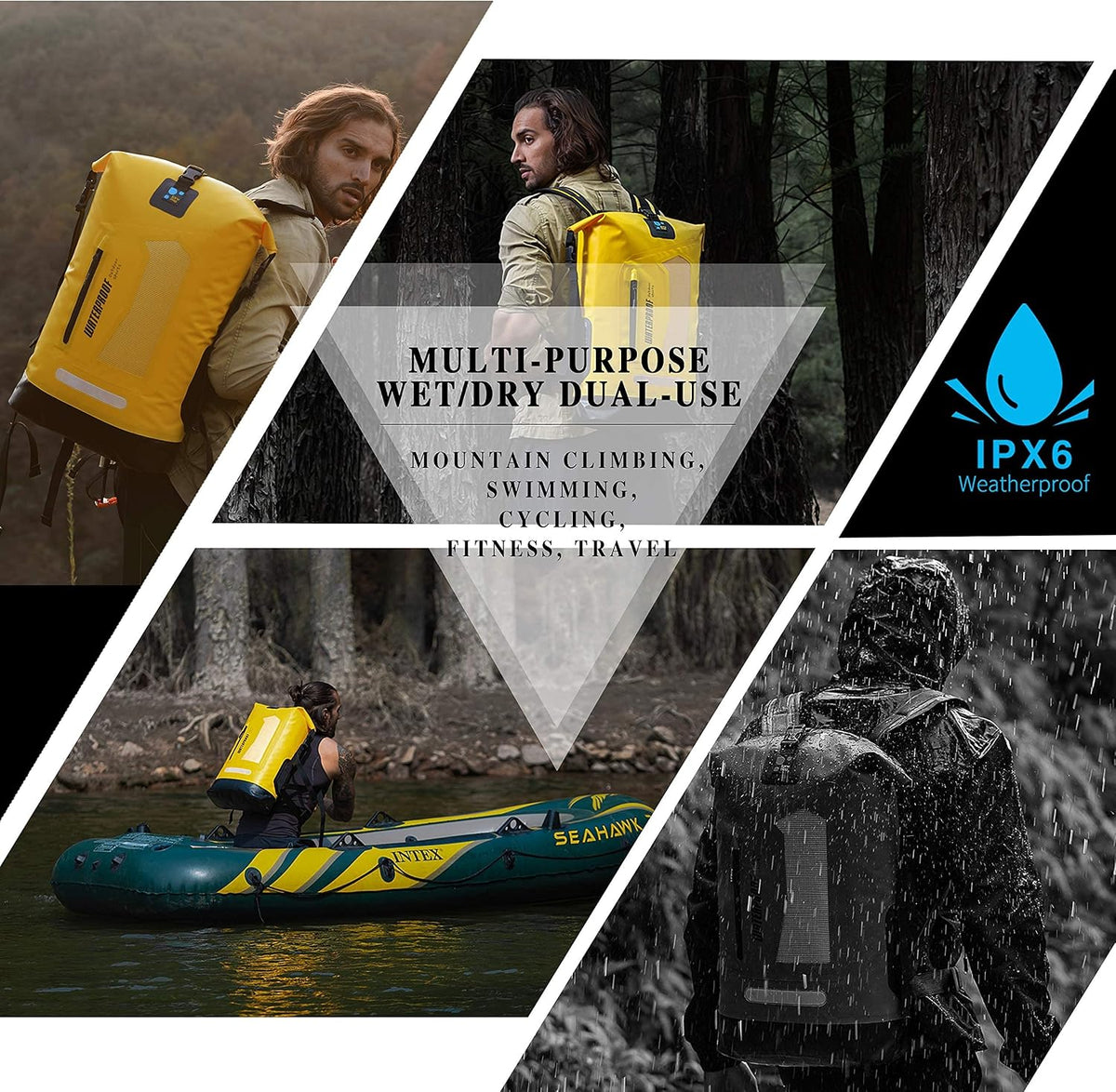 IDRYBAG Waterproof Backpack - 20L/30L/40L Floating Dry Bag for Men, Kayak