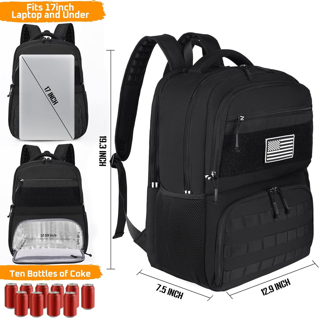 DEYACE Lunch Box Tactical Backpack for Men,Cooler Lunch Compartment Bag