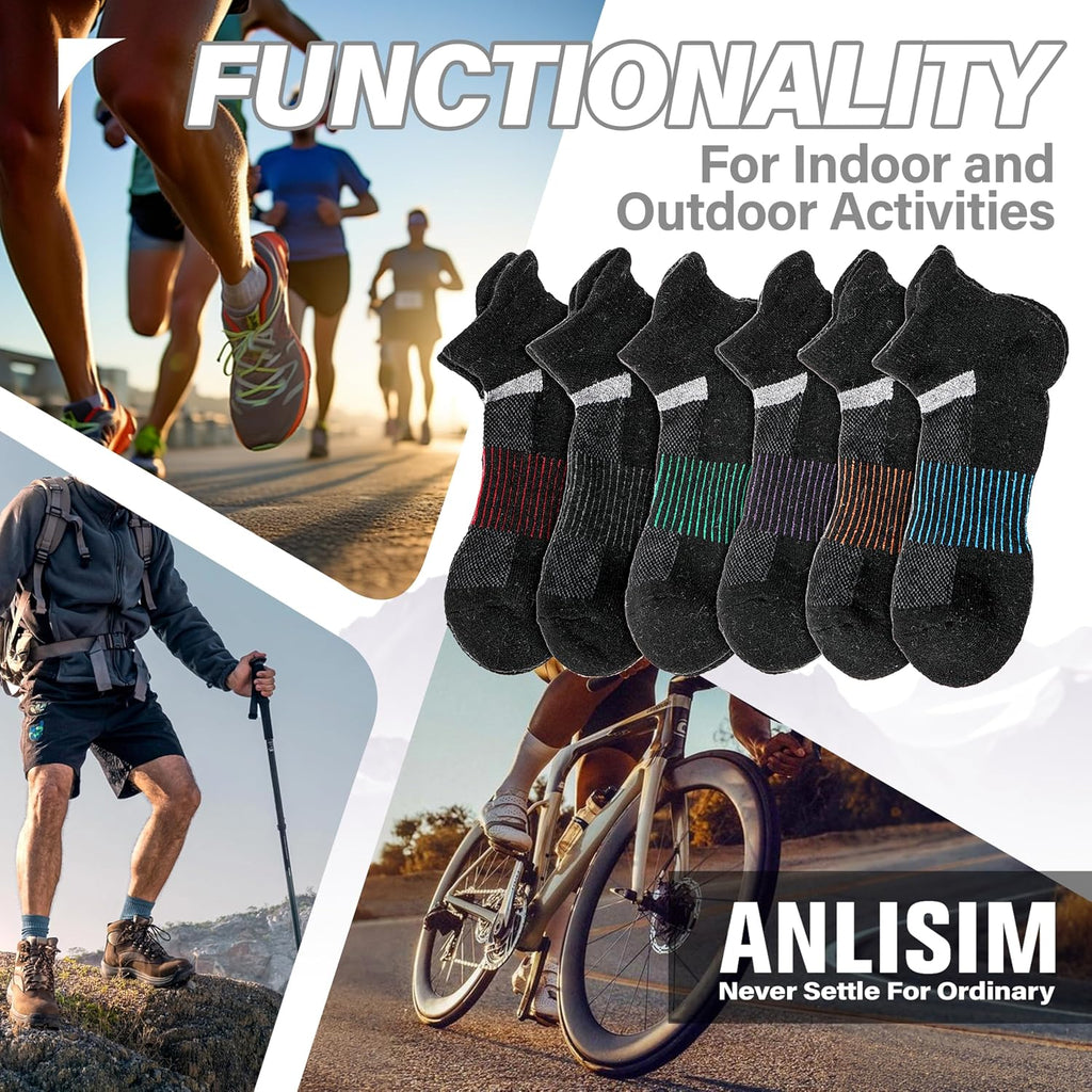 Anlisim Merino Wool Ankle Running Hiking Socks for Women and Men
