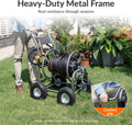 Giraffe Tools Heavy Duty Garden Hose Reel Cart with Wheels - Industrial Outdoor Hose Storage Reel, Pre-Installed Guide for 250-Feet of 5/8" Hose Capacity