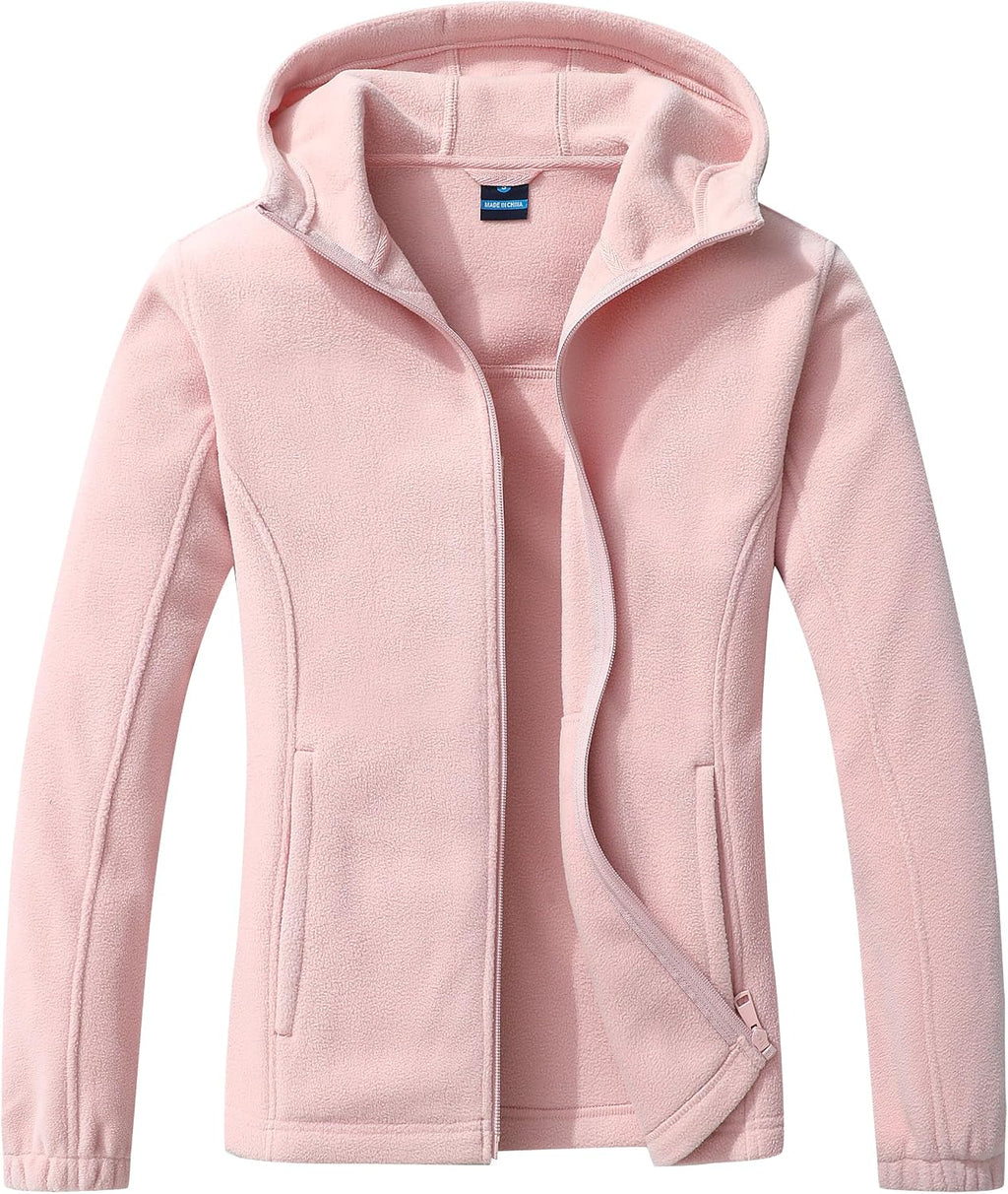 GIMECEN Women's Soft Polar Fleece Jacket Full Zip Hooded Sweatshirts