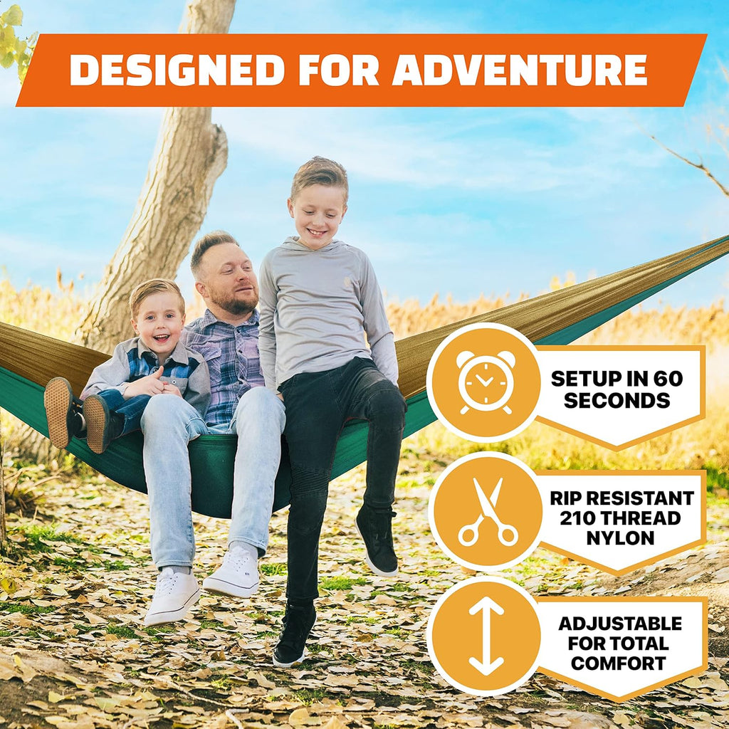 MalloMe Camping Hammock for Adults & Kids - Portable Hammocks for Outside - Hamacas para Adultos Outdoor Single & Double Two 2 Person Hammock - Hamaca/Hamacs/Amacas Heavy Duty Tree Travel Hamock