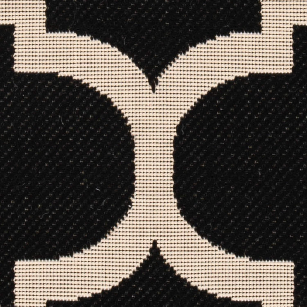 SAFAVIEH Washable Rug Outdoor Courtyard Collection - 2'3" x 6'7" Runner, Black & Beige, Non-Shedding & Easy Cleaning, Ideal for Patio, Entryway, Mudroom, Hallway, Kitchen (CY6243-266)