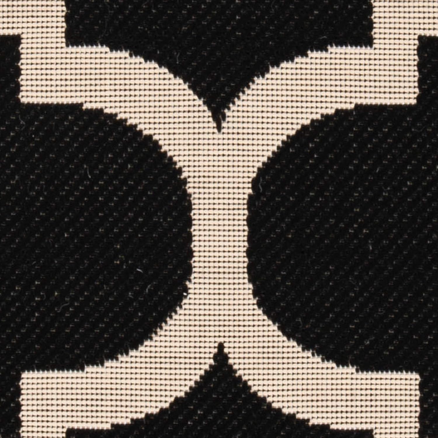 SAFAVIEH Washable Rug Outdoor Courtyard Collection - 2'3" x 6'7" Runner, Black & Beige, Non-Shedding & Easy Cleaning, Ideal for Patio, Entryway, Mudroom, Hallway, Kitchen (CY6243-266)