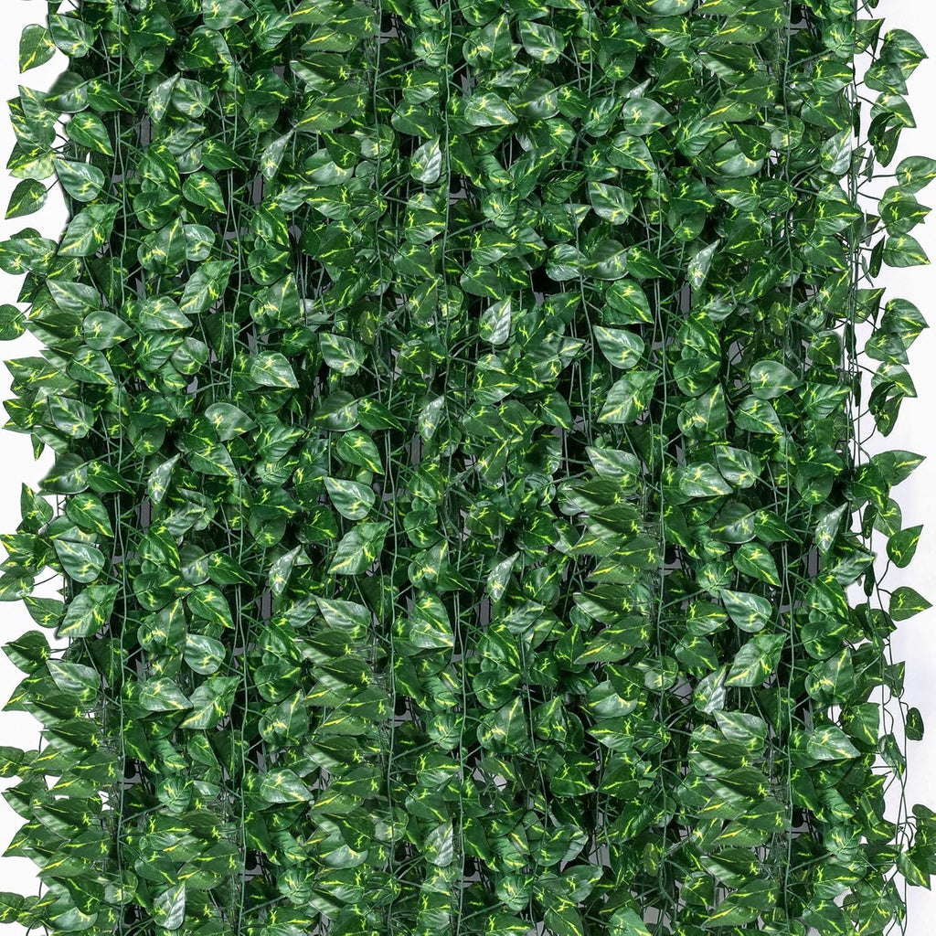 360 Feet 48 Pack Fake Greenery Hanging Garland, Ivy Leaf Plants, Vine Leaves, Fake Flowers Foliage for Bedroom Garden Wall Decor