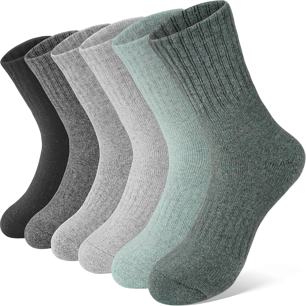 Anlisim Kids Merino Wool Hiking Socks for Boys Girls Toddlers, 6 Pairs