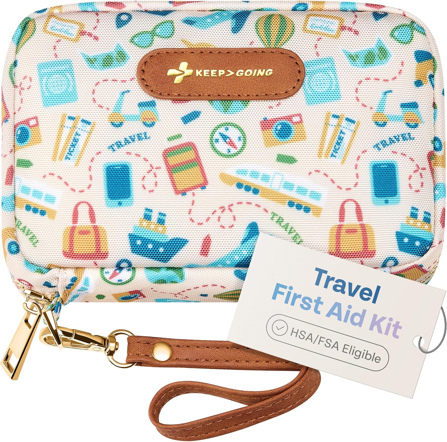 KeepGoing Travel First Aid Kit - TSA-Approved Travel Size