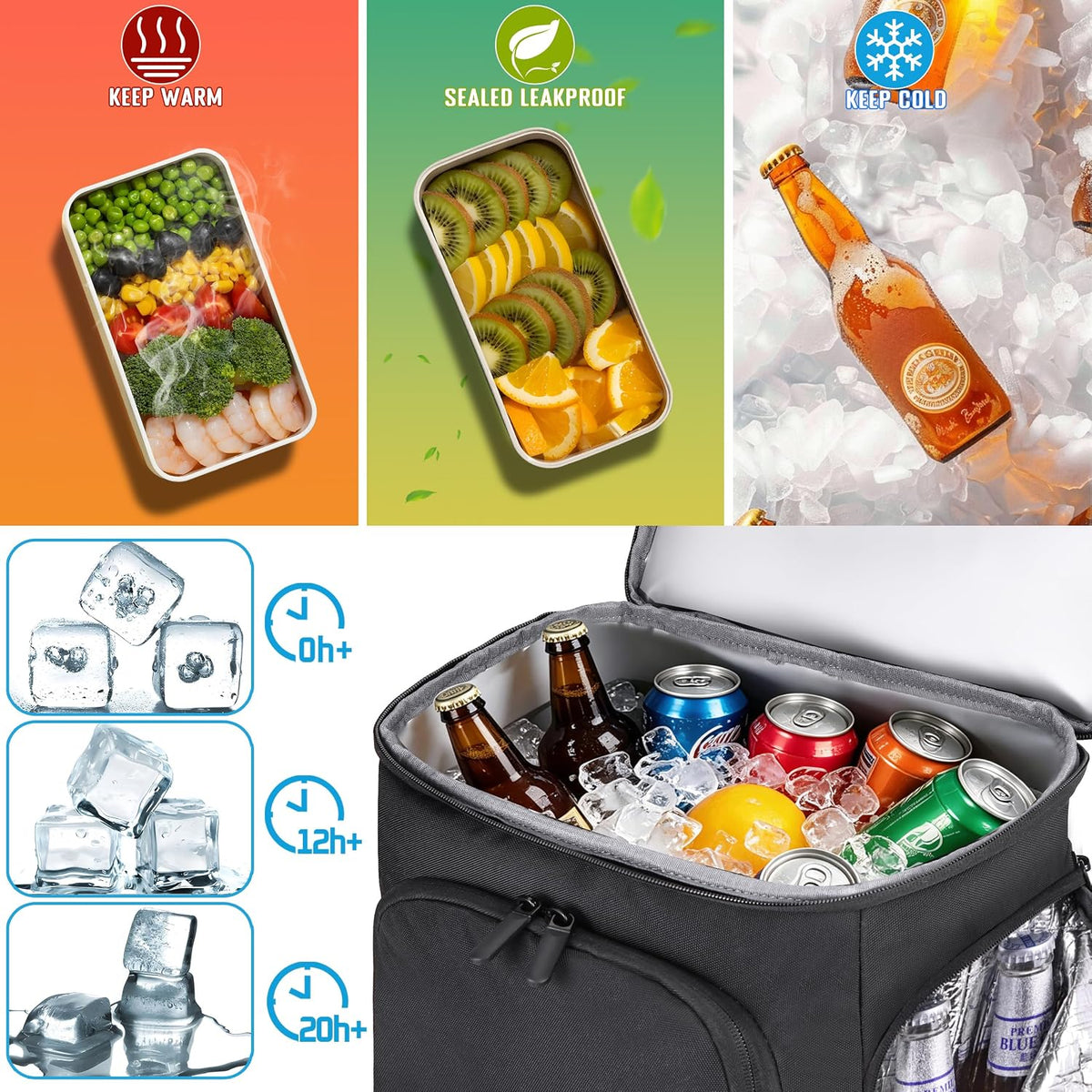 Cooler Backpack 35 Cans Backpack Cooler 4 Insulated Compartments