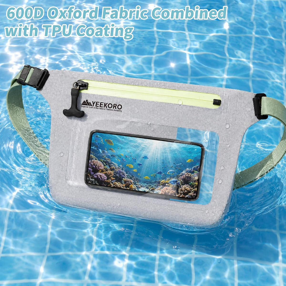 Phone Pouch, IPX8 Waterproof Reusable Fanny Pack,Large Dry Bag