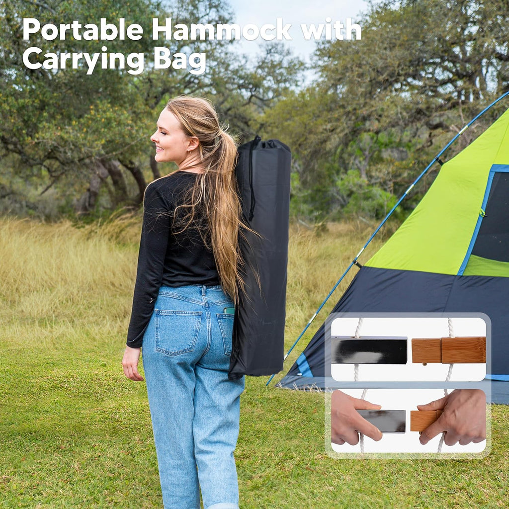 SUNCREAT Hammocks Outdoor Hammock with Spreader Bar, Coffee