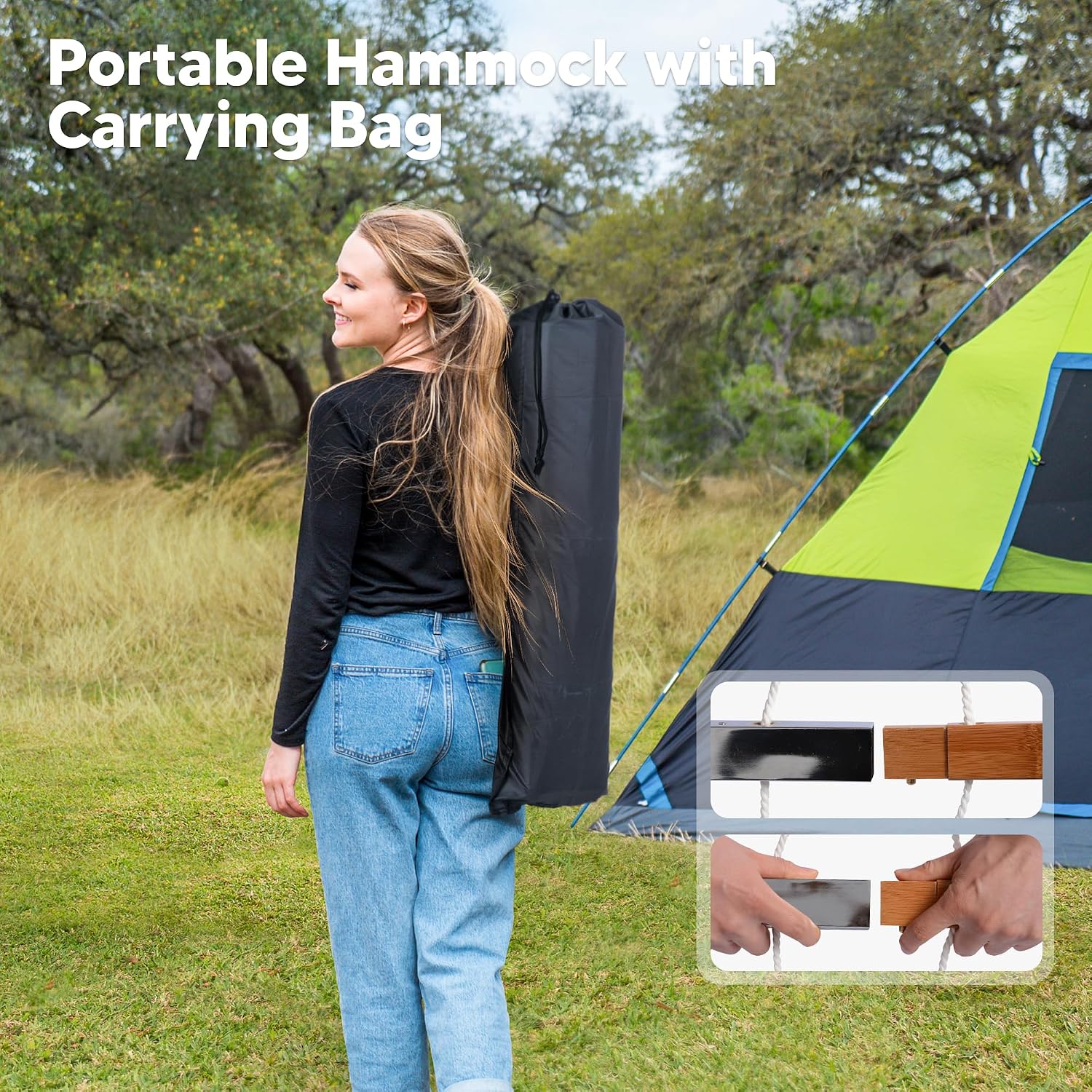 SUNCREAT Hammocks Outdoor Hammock with Spreader Bar, Coffee
