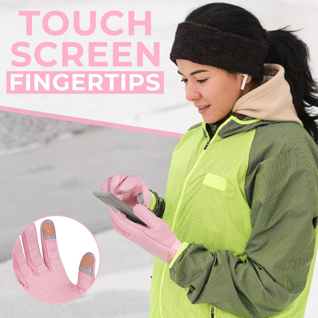 HANDLANDY Lightweight Running Gloves for Women & Men, Touchscreen Gloves with Fleece Lining & Anti-Slip Grip for Cycling, Biking, Commuting & as a Ski Glove Liner